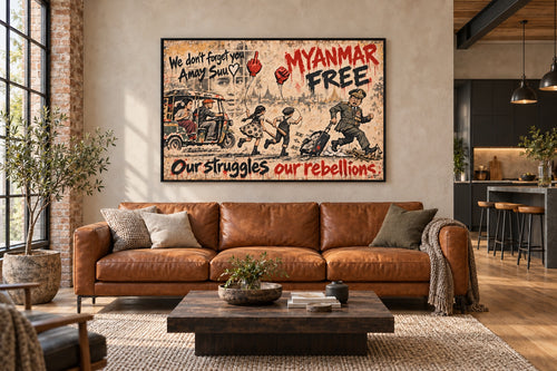 Jul & Myra — Myanmar Free, Our Struggles Our Rebellions artwork in loft